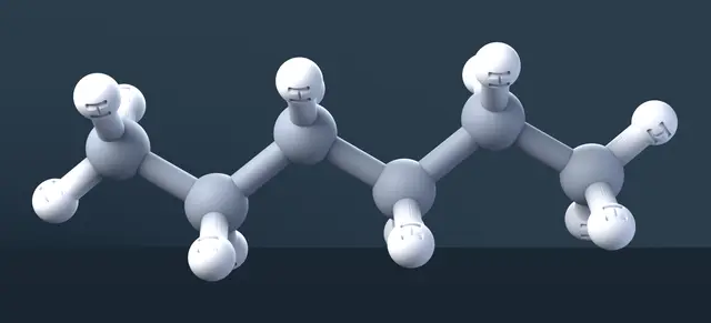 Hexane 3D Molecular Model — CAS 110-54-3 — modelo 3D