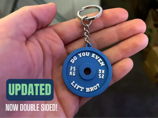 Weight Plate Keychain - Do You Even Lift Bro? — modelo 3D