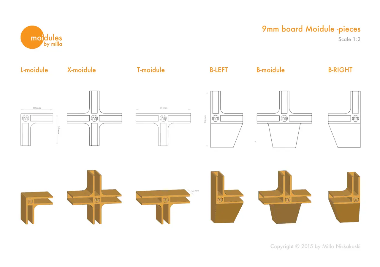 Moidules - Create your own custom made shelving system at home! — modelo 3D