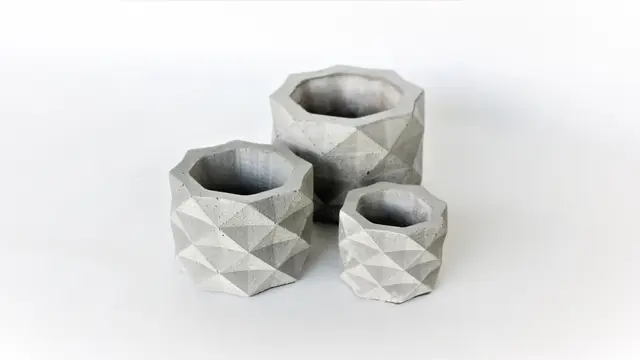 Geometric Concrete Pot Mold — modelo 3D