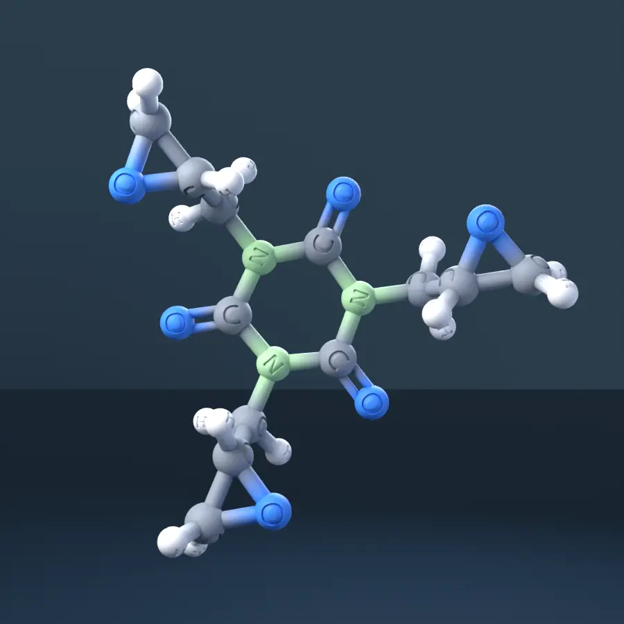 Triglycidyl isocyanurate — CAS 2451-62-9 — modelo 3D