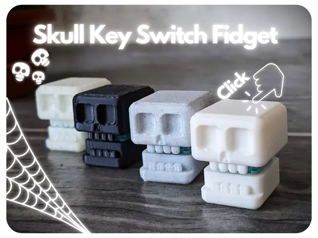 Skull Key Switch Fidget Toy — modelo 3D