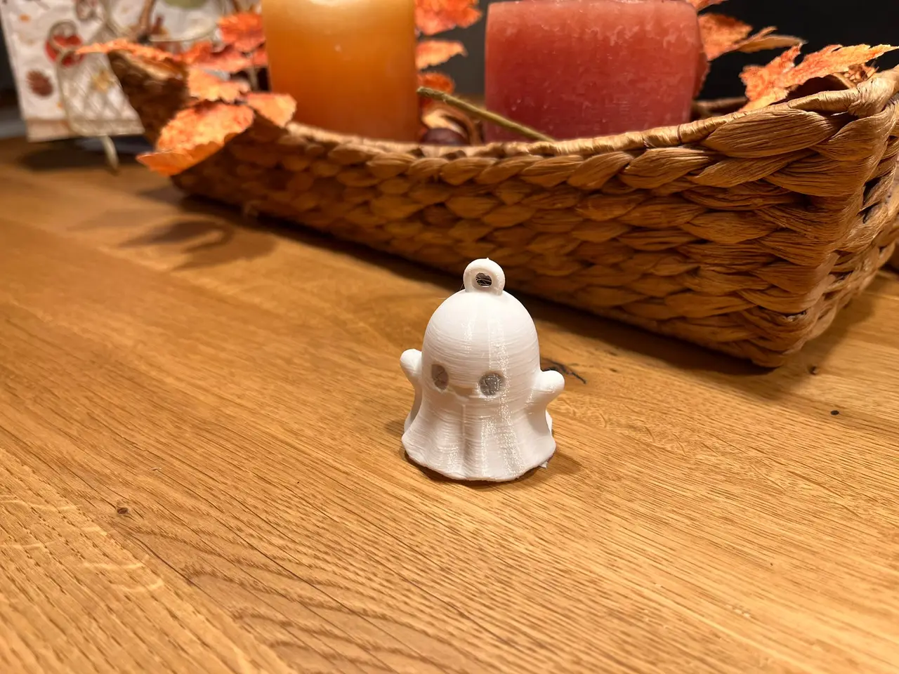 Cute Chibi Ghost | 3D Printable Hanging Ornament — modelo 3D