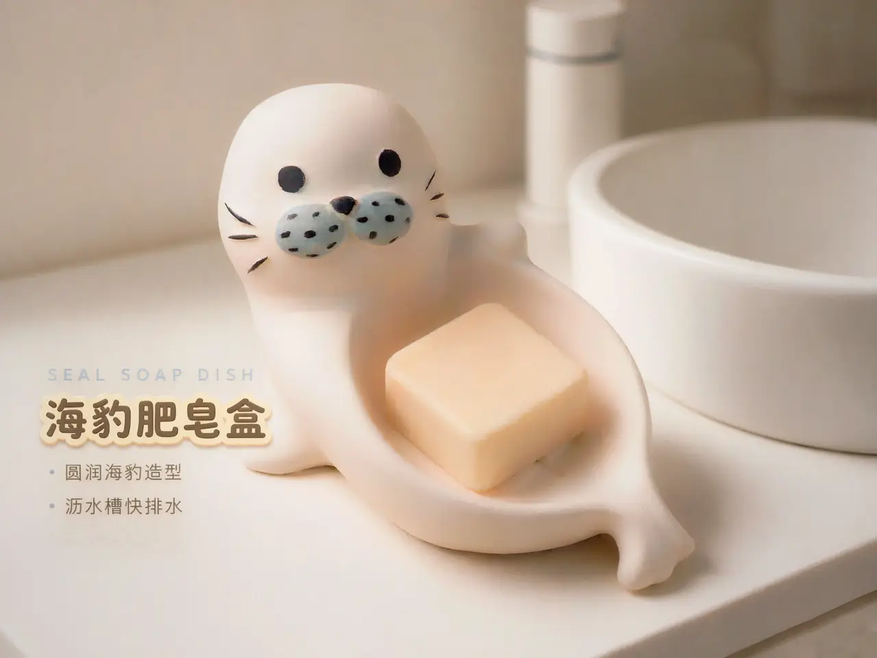 可爱海豹肥皂盒 — modelo 3D