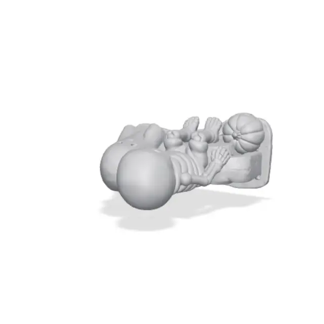 Cute Skeleton & Ghost – Halloween Figurine — modelo 3D