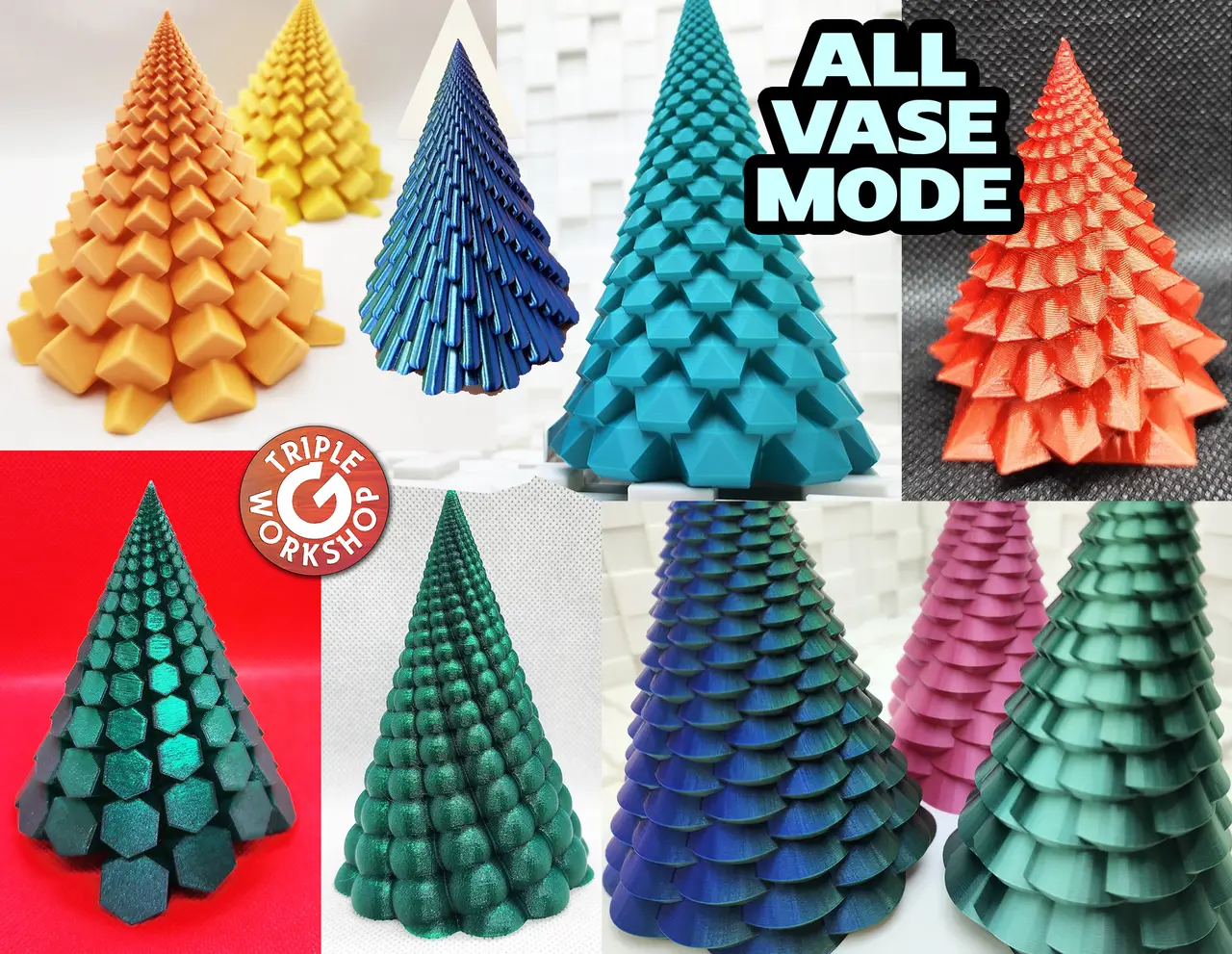 ⍋ Ultimate Vase Mode Christmas Tree Collection ⍋ — modelo 3D