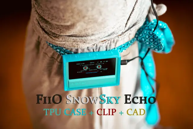 FiiO Echo SnowSky (not mini) Case + Clip + STEP — modelo 3D