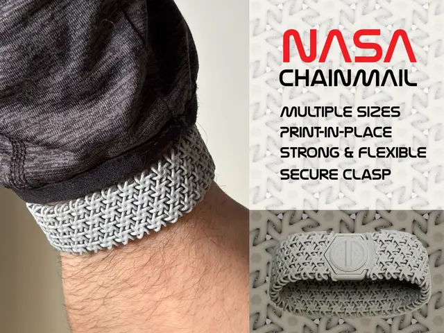 NASA Chainmail Fabric Bracelet w/ Clasp - 18 sizes — modelo 3D