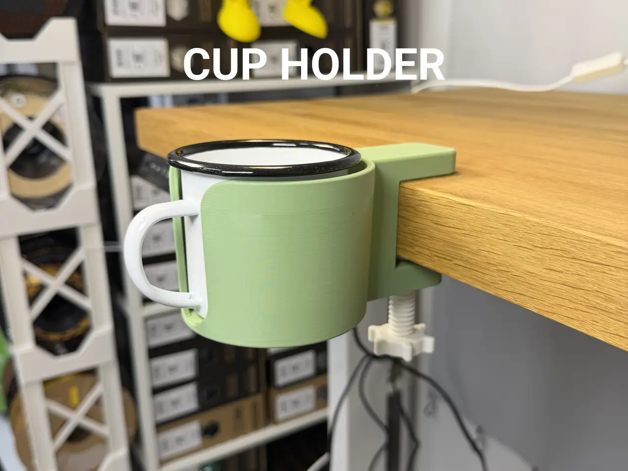Clamp-On Cup Holder — modelo 3D