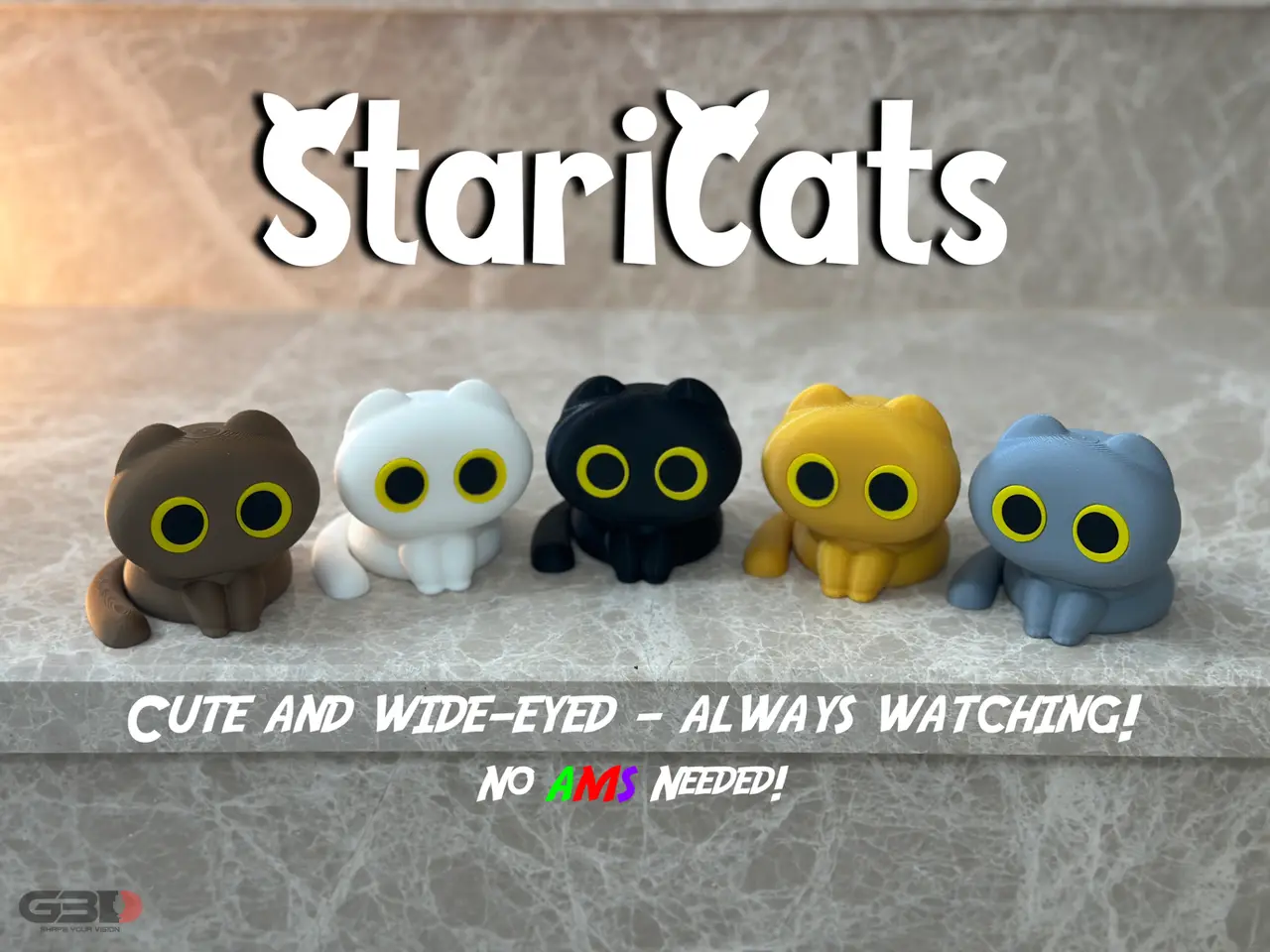 StariCats – Cute, Wide-Eyed, and Always Watching! — modelo 3D