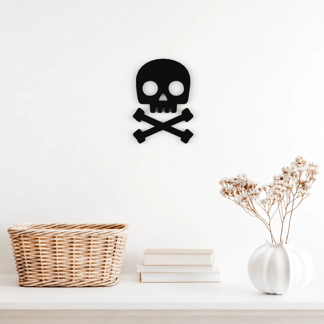 💀 Geometric Skull and Crossbones Wall Decor – 3D Printable Model — modelo 3D