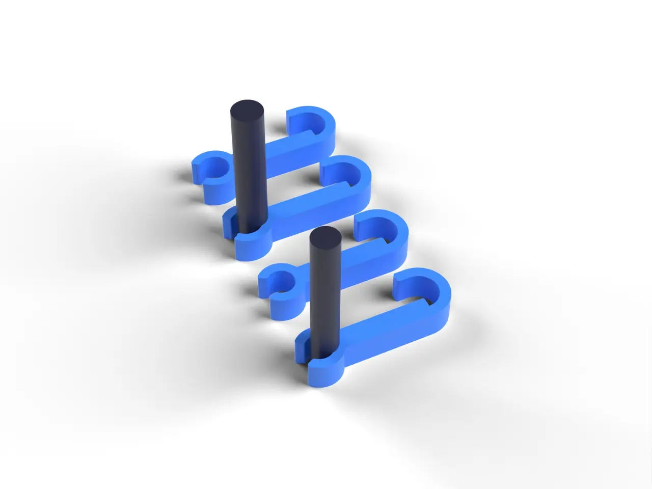 Car Headrest Hooks - Snap-On Bag Hangers for 12-15 mm Headrest Posts, No Supports (OpenSCAD) — modelo 3D