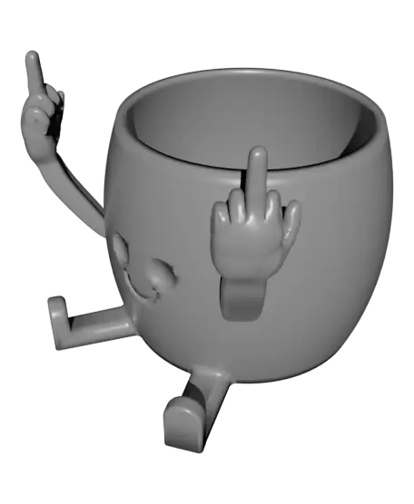 Middle Finger Pot with Feet — modelo 3D