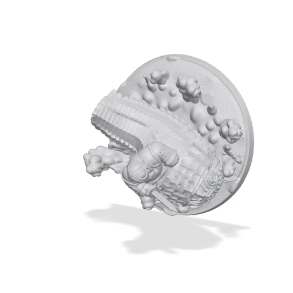 Dwarf Warrior on Giant Worm Fantasy Miniature — modelo 3D