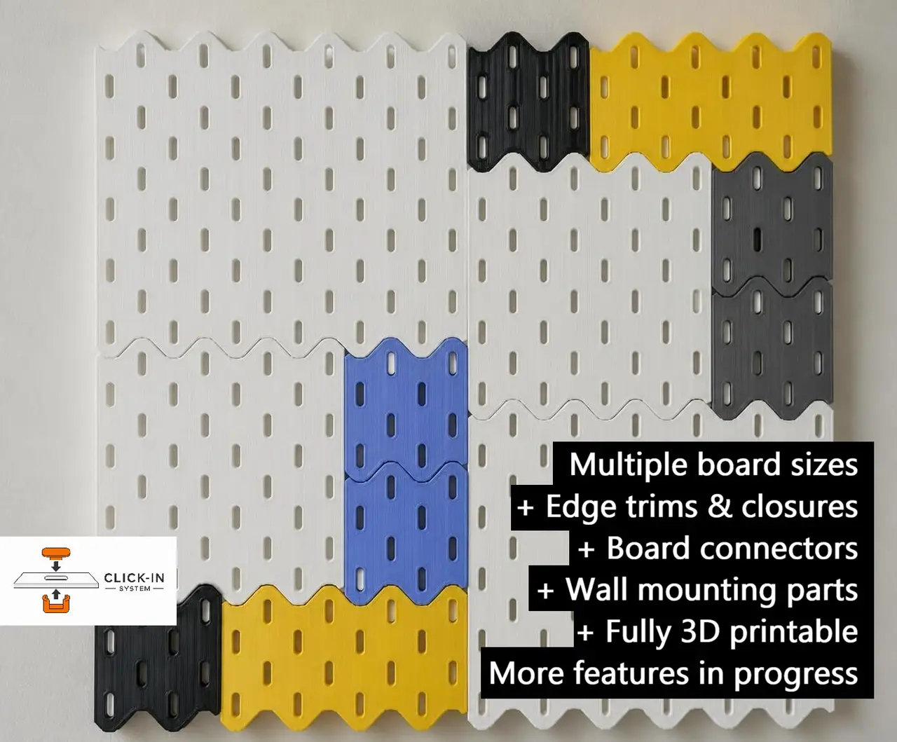Modular Printable Pegboard Wall System [UPDATE 6.10.] — modelo 3D