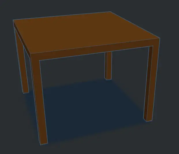 Simple Table 3D Model — modelo 3D