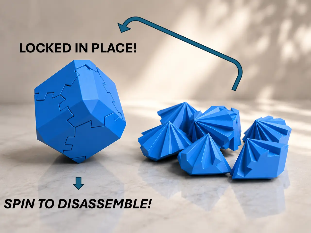 Spinning Cube 3D Puzzle - just 23g and 1:10h print — modelo 3D
