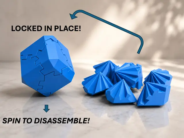 Spinning Cube 3D Puzzle - just 23g and 1:10h print — modelo 3D