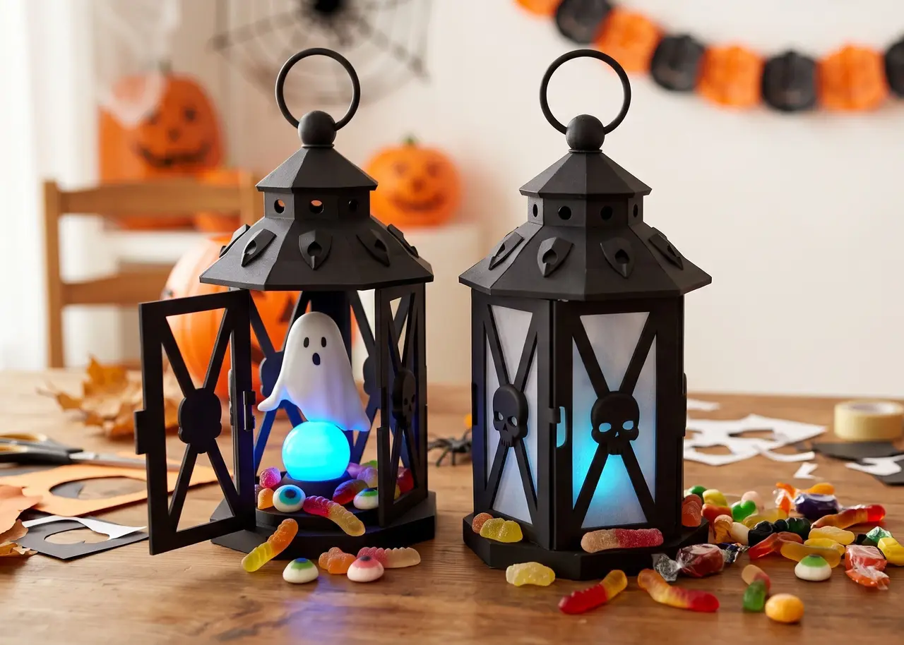 3D Printable Ghost Lantern - Halloween Decor & LED Holder 👻🎃 — modelo 3D