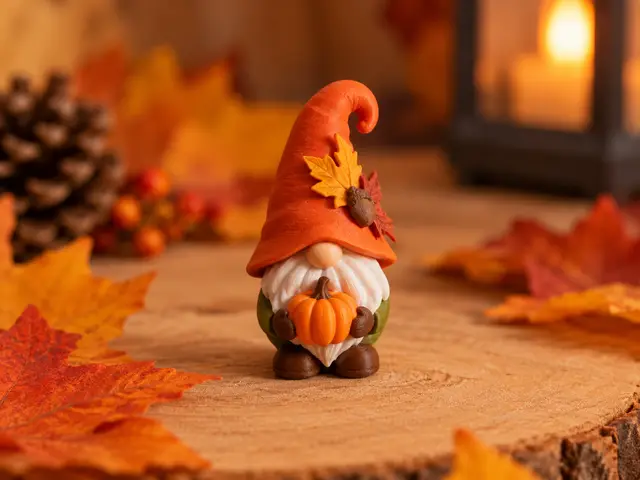 Gnome Mignon avec sa citrouille - Edition automne — modelo 3D