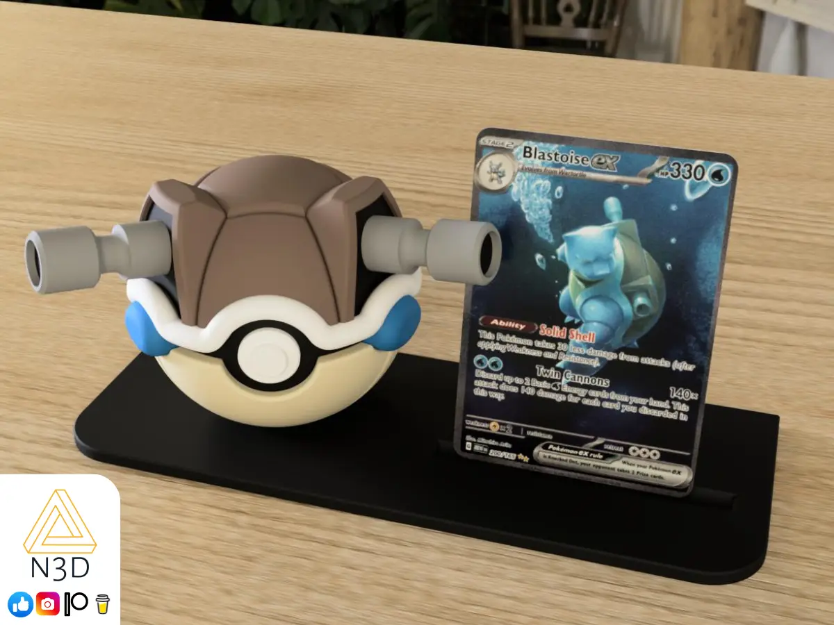 Pokemon Card & N3D Ball Display Stand — modelo 3D