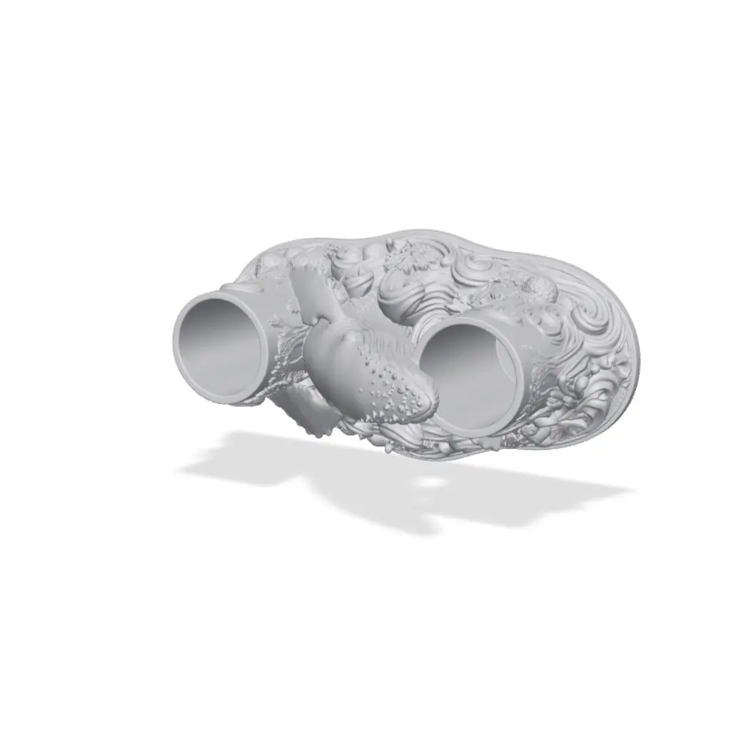 Whale Ocean Double Planter with Pots — modelo 3D