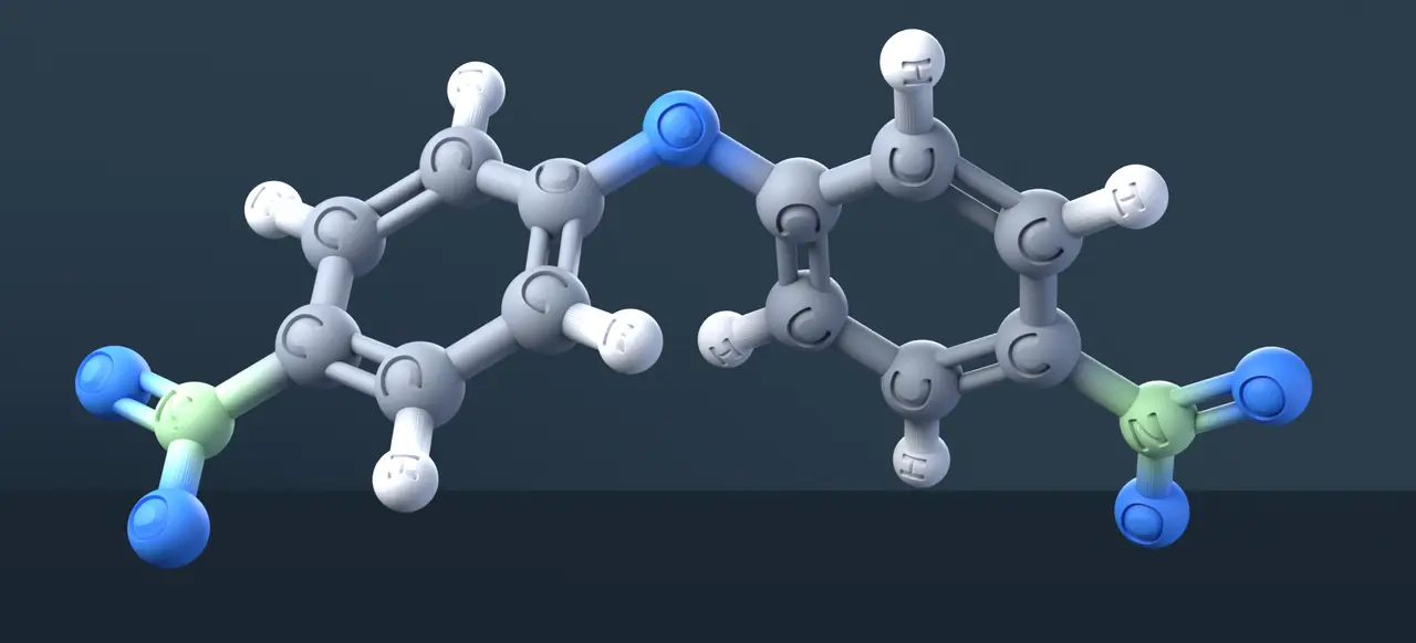 1,1'-Oxybis(4-nitrobenzene) — CAS 101-63-3 — modelo 3D