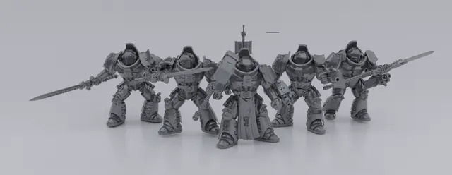 Silvery Thick Knights Squad Remix — modelo 3D