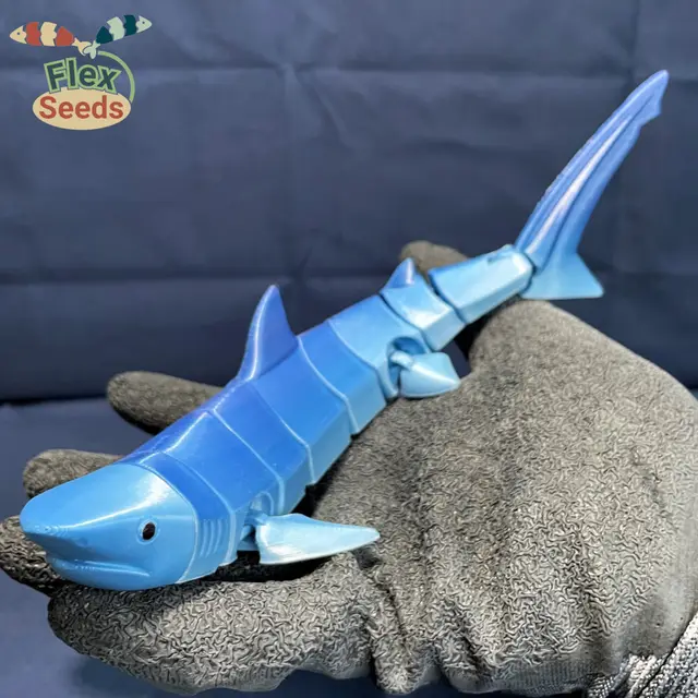 Flexi Tiger Shark (print-in-place) — modelo 3D