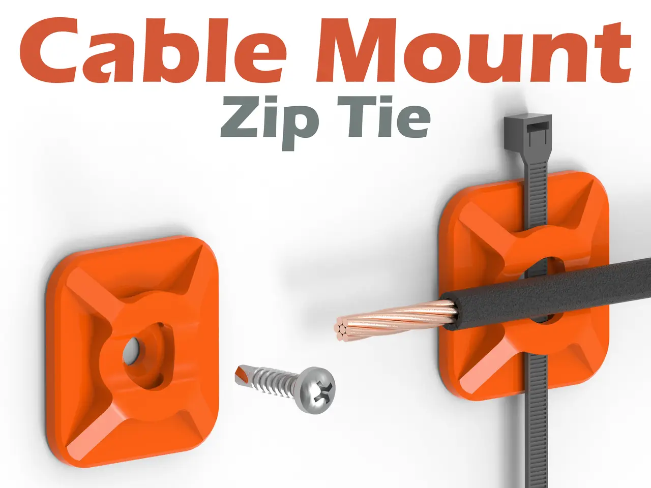 Cable Zip Tie Mount V3 — modelo 3D