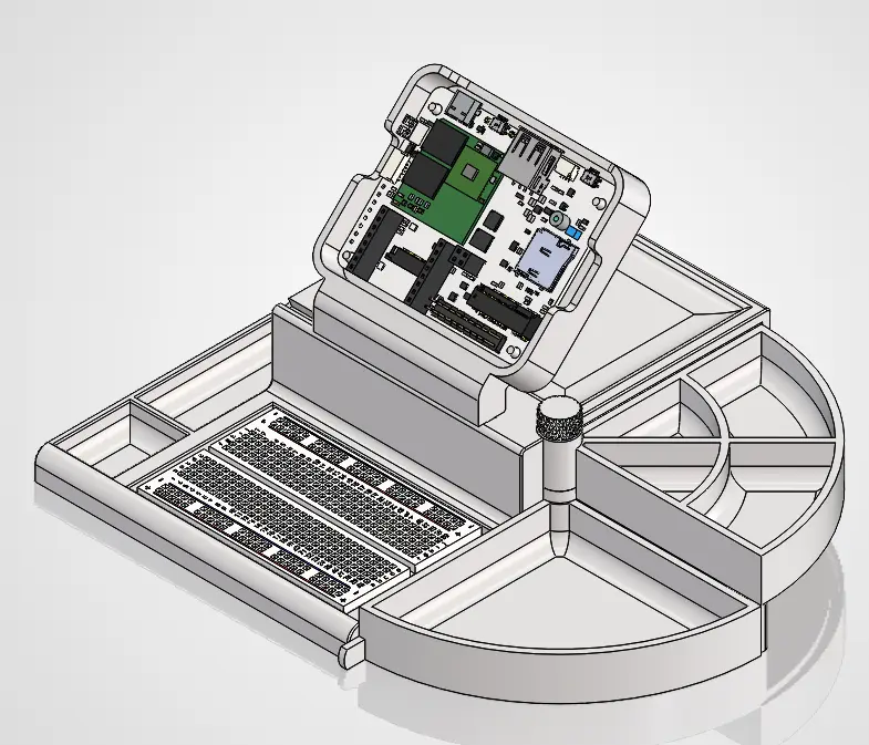 Prototype Station : Development / Microcontroller adjustable holder and storage — modelo 3D