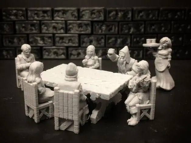 Townsfolke: Tavern Patrons (28mm/32mm scale) — modelo 3D
