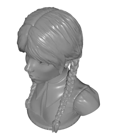 Wednesday Headphone Stand – Gothic Style Wednesday Addams Bust — modelo 3D
