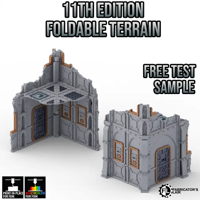 11th Edition Foldable terrain - Free Sample — modelo 3D