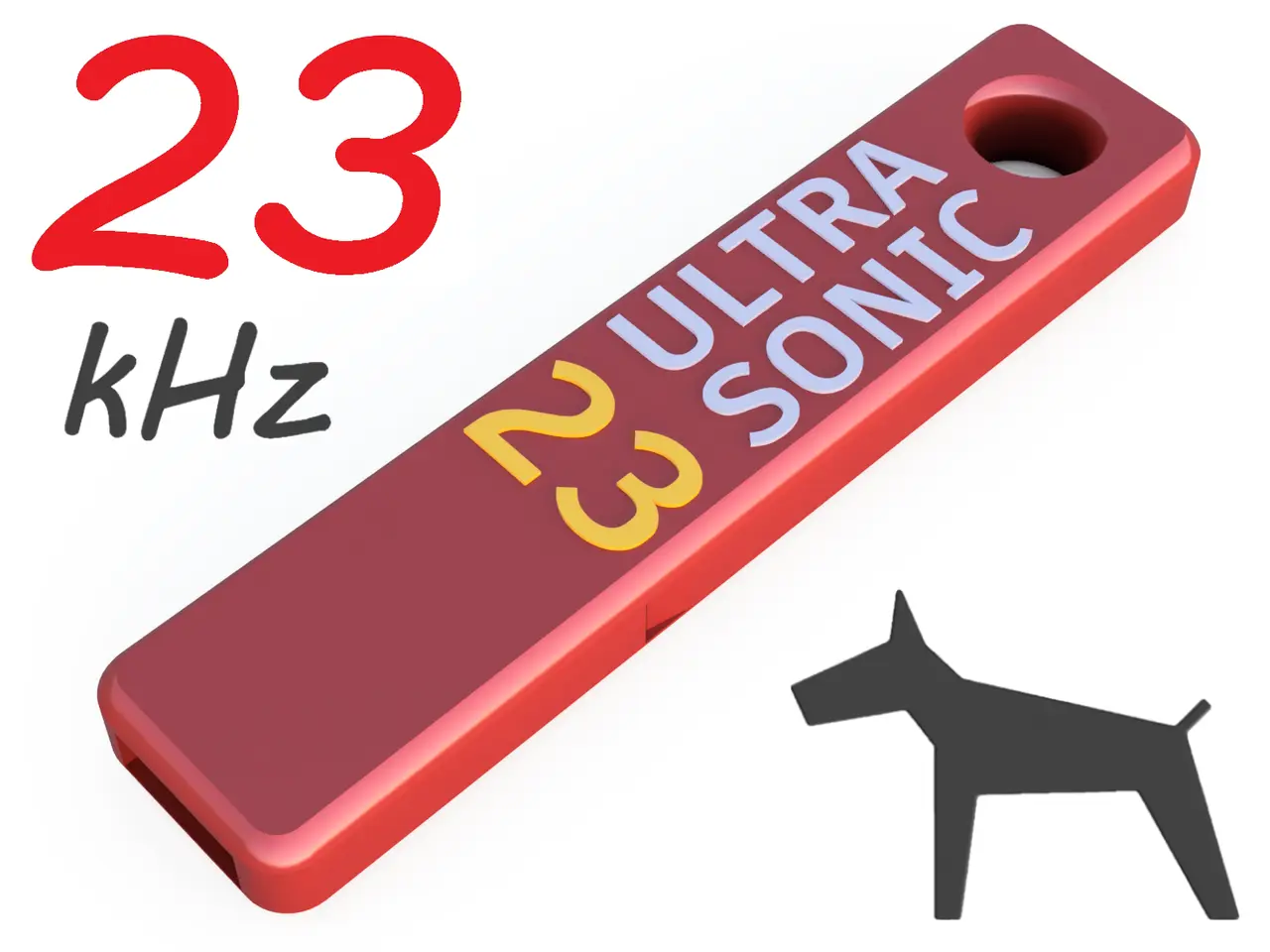 Ultrasonic Dog Whistle 23 kHz — modelo 3D