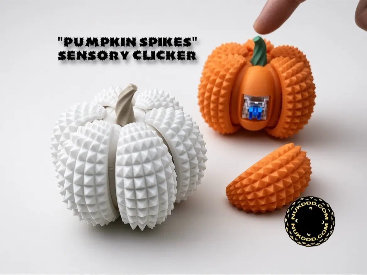 Pumpkin Spikes Sensory Clicker — modelo 3D