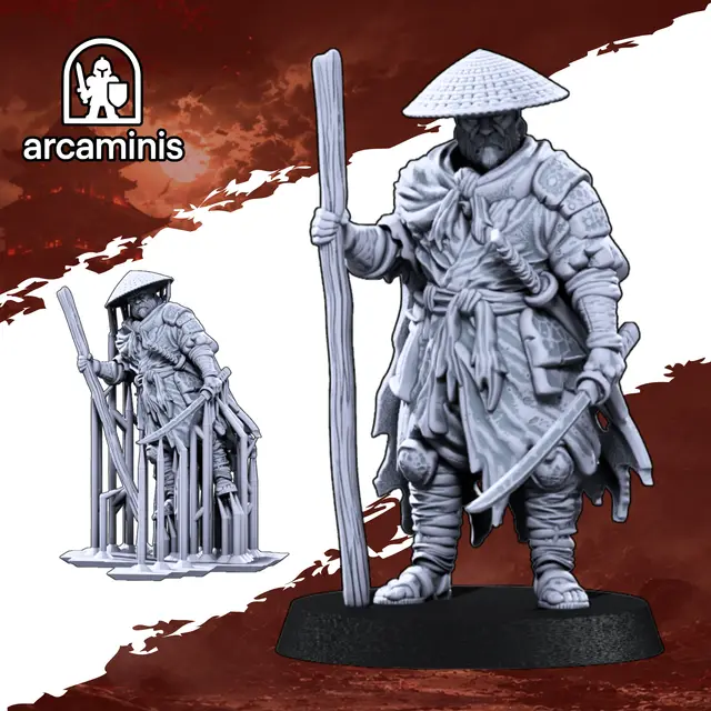 FREE Ronin Samurai STL - JAPANESE RONIN ARMY MINIATURE FIGURE - SAMURAI 47 Ronins 28MM SCALE — modelo 3D