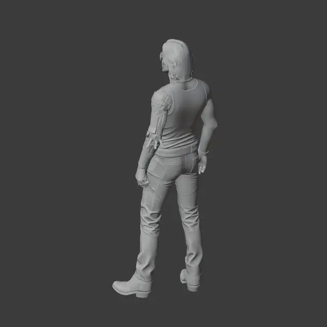 Johnny Silverhand Cyberpunk 2077 Figurine — modelo 3D
