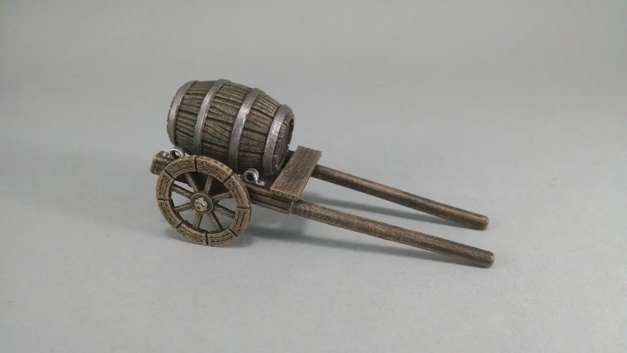 28mm Barrel Cart — modelo 3D