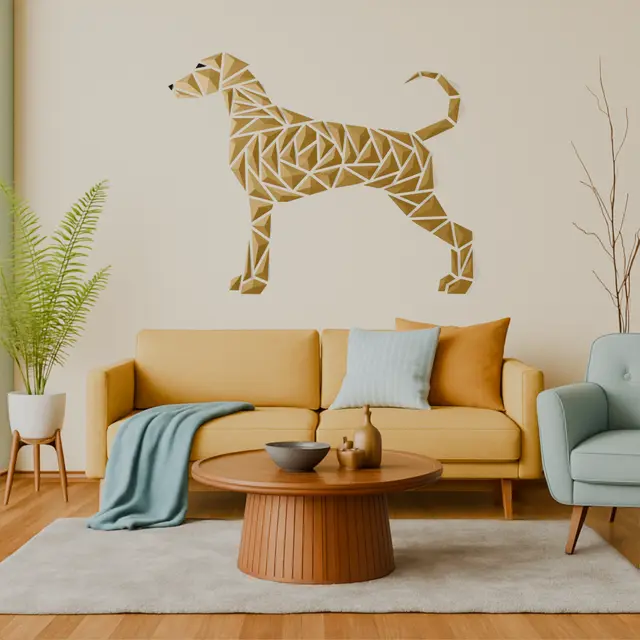 Geometric dog wall art - “German-Shorthaired-Pointer style” — modelo 3D