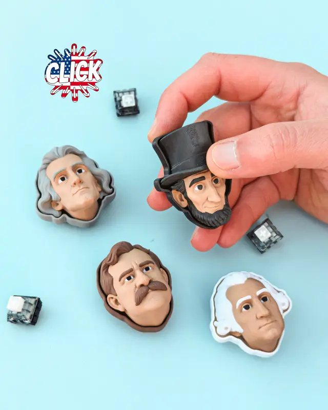 Mount Rushmore Presidents Collection | Washington, Jefferson, Lincoln & Roosevelt Fidget Clickers — modelo 3D