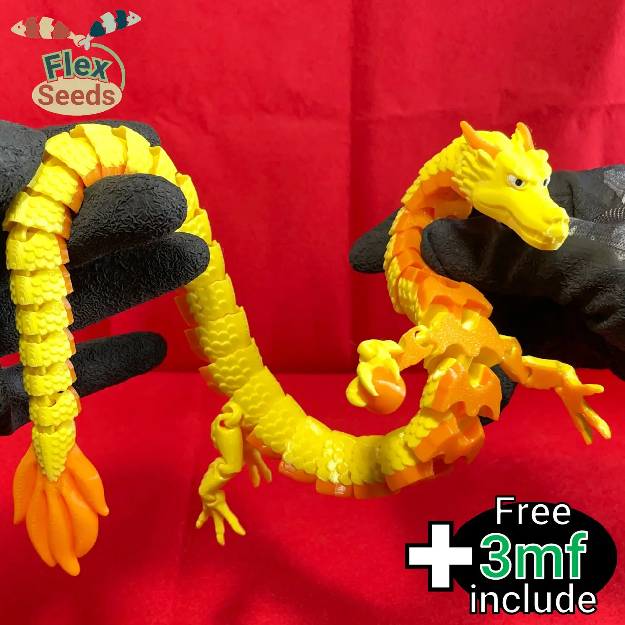 Flexi Japanese Dragon (Print-in-place) — modelo 3D