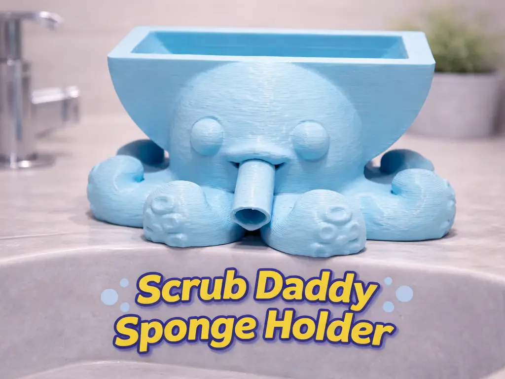 Ollie the Octopus Scrub Daddy Holder — modelo 3D