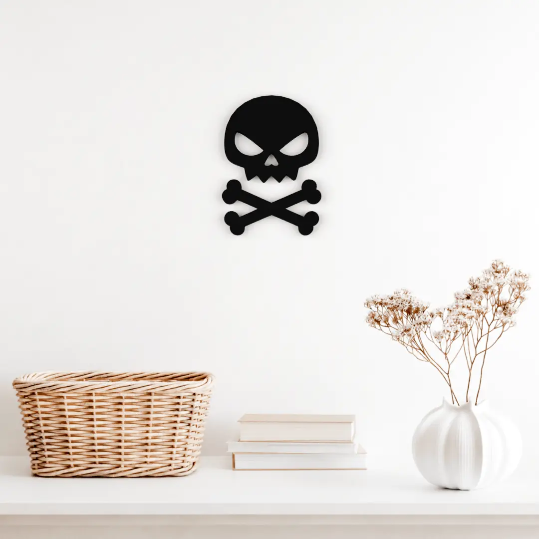 💀 Angry Skull and Crossbones Wall Decor – 3D Printable Model — modelo 3D