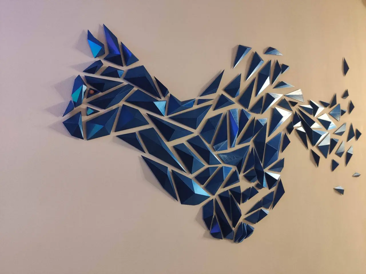 Geometric cat wall art — modelo 3D