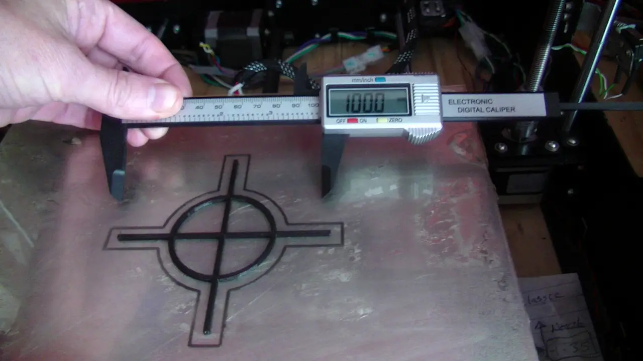 Calibration 100x100 and 50mm diameter circle — modelo 3D
