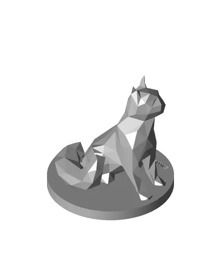 Low Poly cat sitting — modelo 3D
