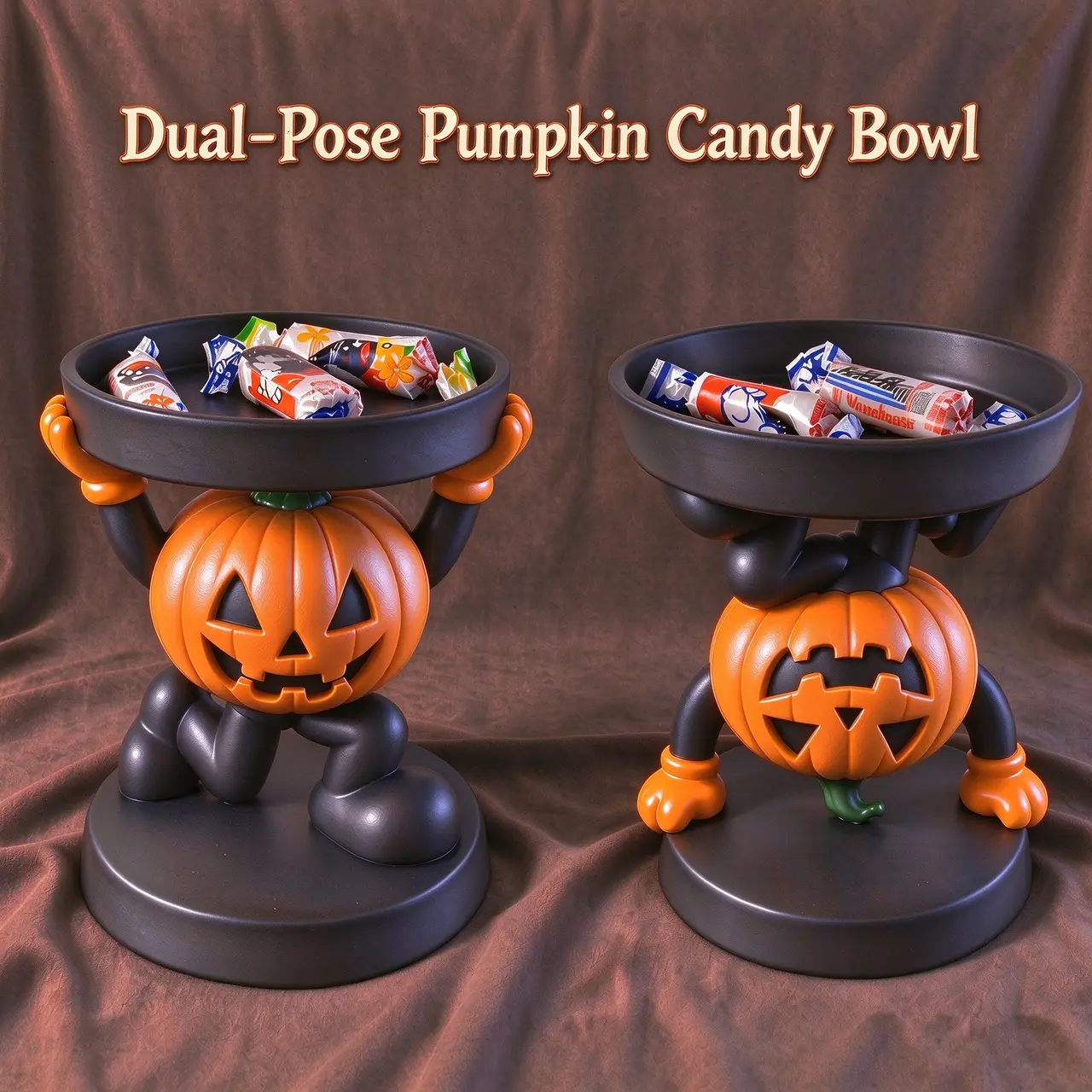 Dual-Pose Pumpkin Candy Bowl — modelo 3D
