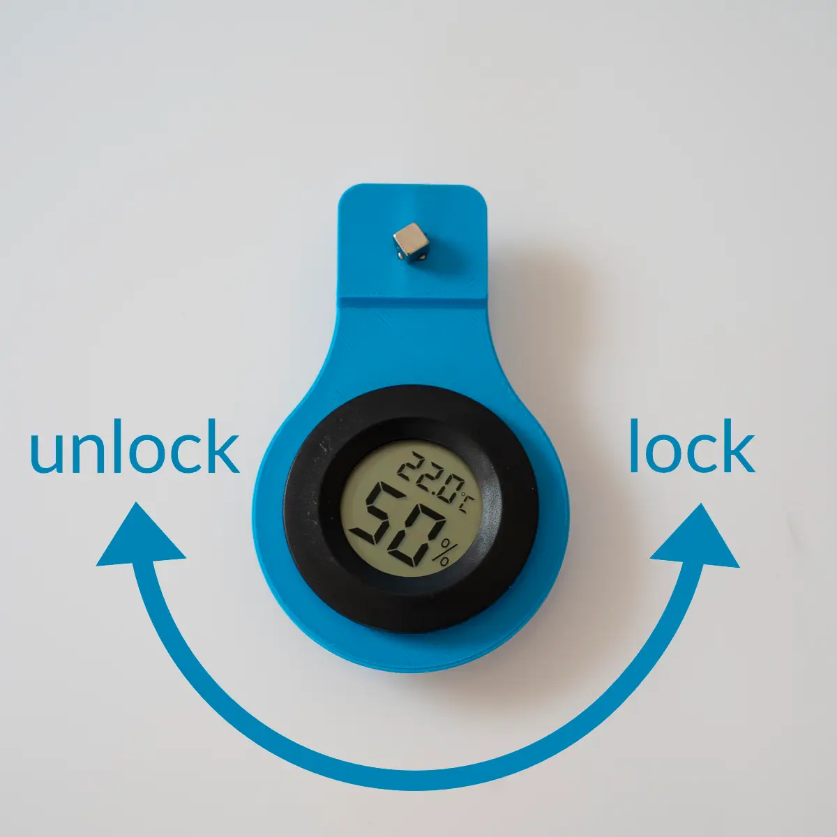 Magnetic Hygrometer Holder for Filament Dry Boxes – Non-Destructive — modelo 3D