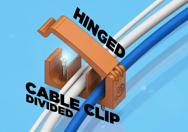 Hinged Cable Clip Divided — modelo 3D